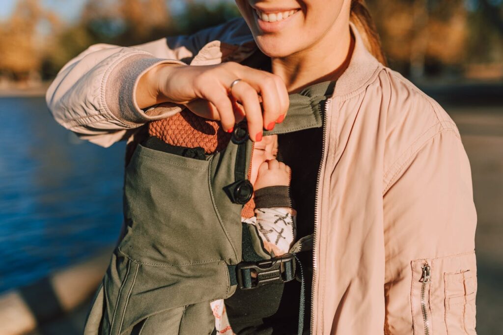 baby in a baby carrier