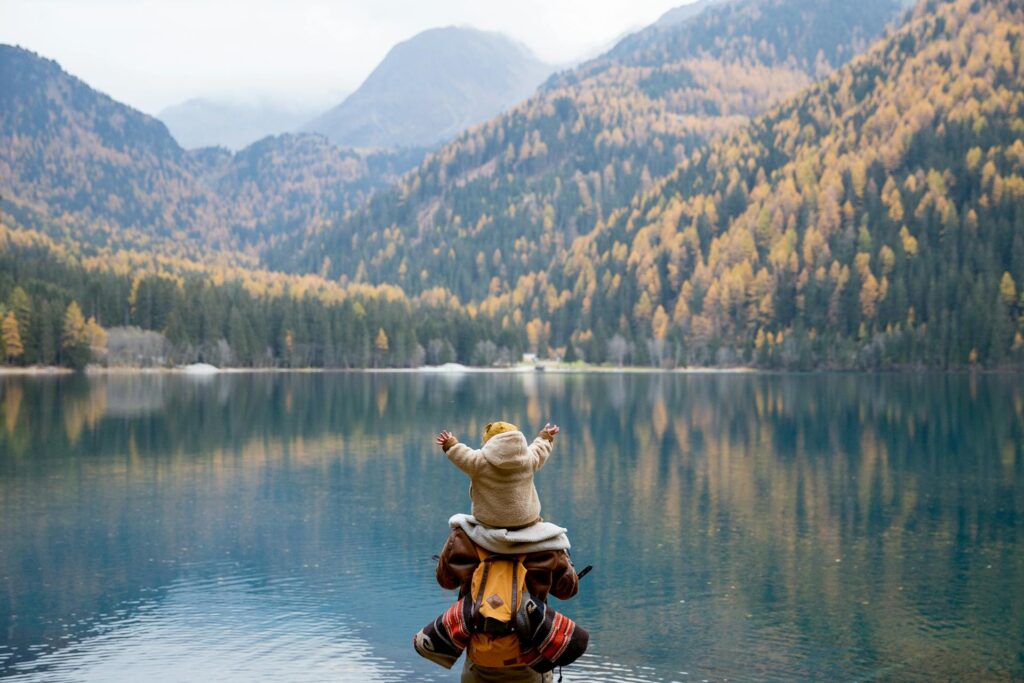 traveling with a baby on a lake